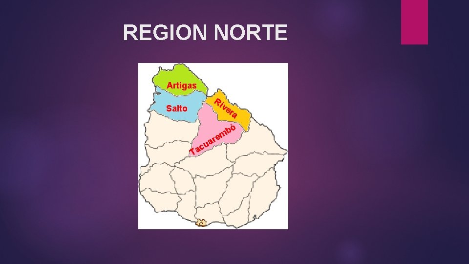 REGION NORTE Artigas Ri ve Salto bó m re a cu a T ra
