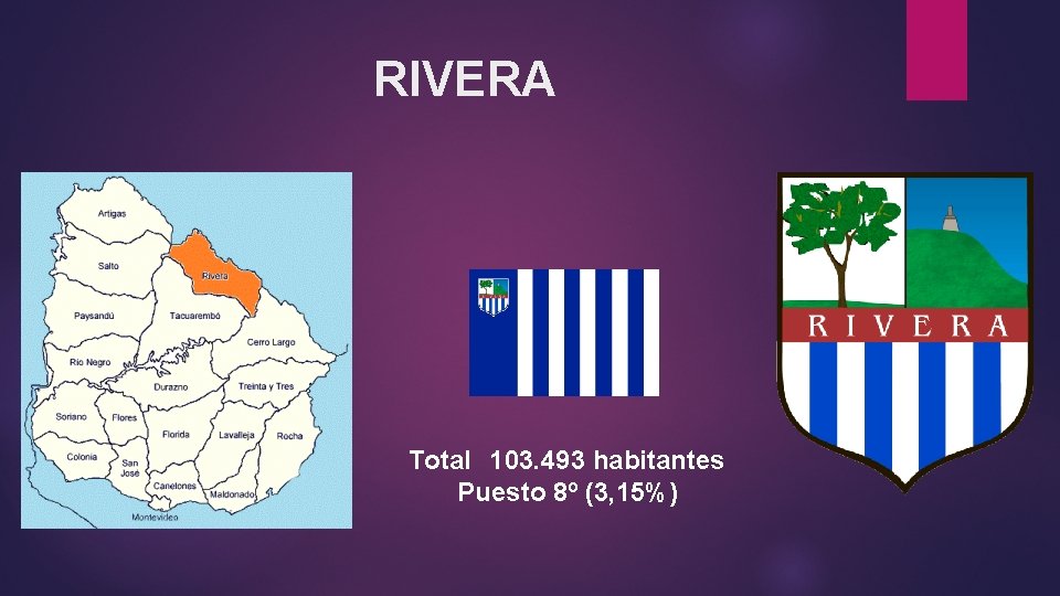 RIVERA Total 103. 493 habitantes Puesto 8º (3, 15%) 