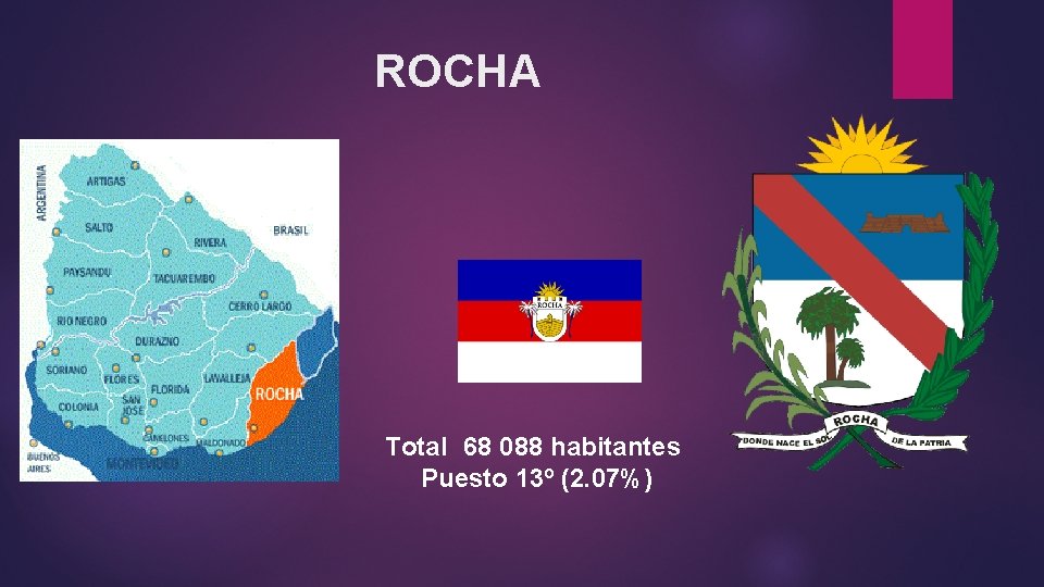 ROCHA Total 68 088 habitantes Puesto 13º (2. 07%) 