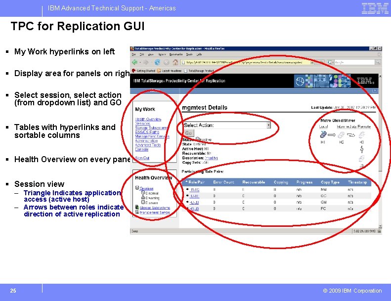 IBM Advanced Technical Support - Americas TPC for Replication GUI § My Work hyperlinks