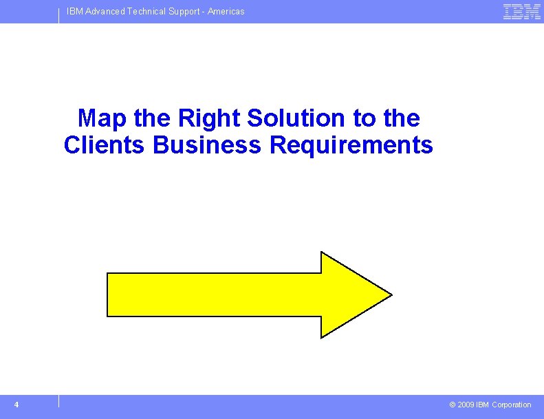 IBM Advanced Technical Support - Americas Map the Right Solution to the Clients Business
