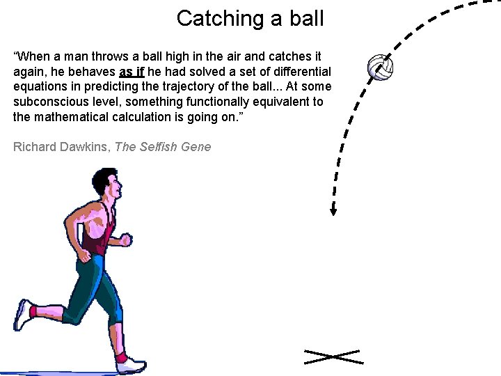 Catching a ball “When a man throws a ball high in the air and