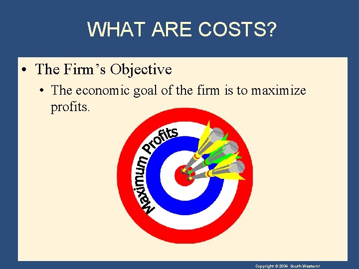 WHAT ARE COSTS? • The Firm’s Objective • The economic goal of the firm