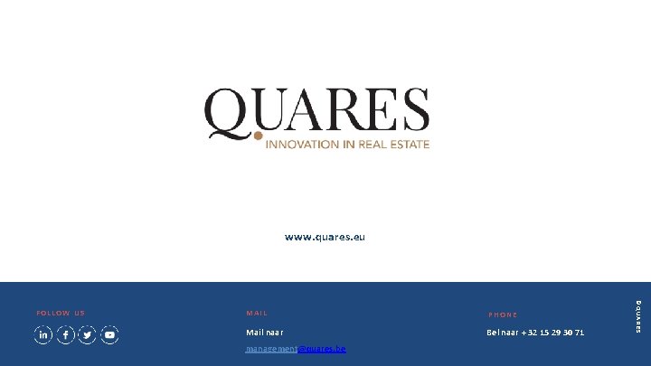www. quares. eu MAIL PHONE Mail naar Bel naar + 32 15 29 30