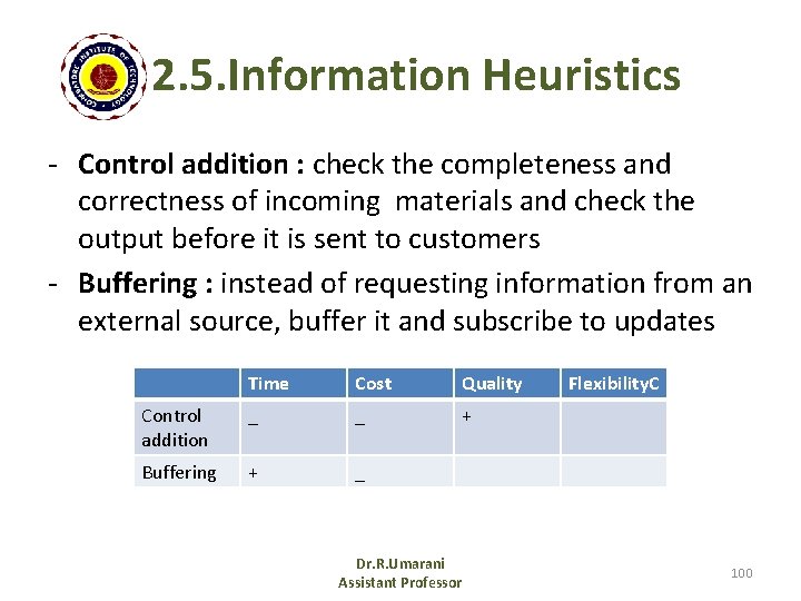 2. 5. Information Heuristics - Control addition : check the completeness and correctness of