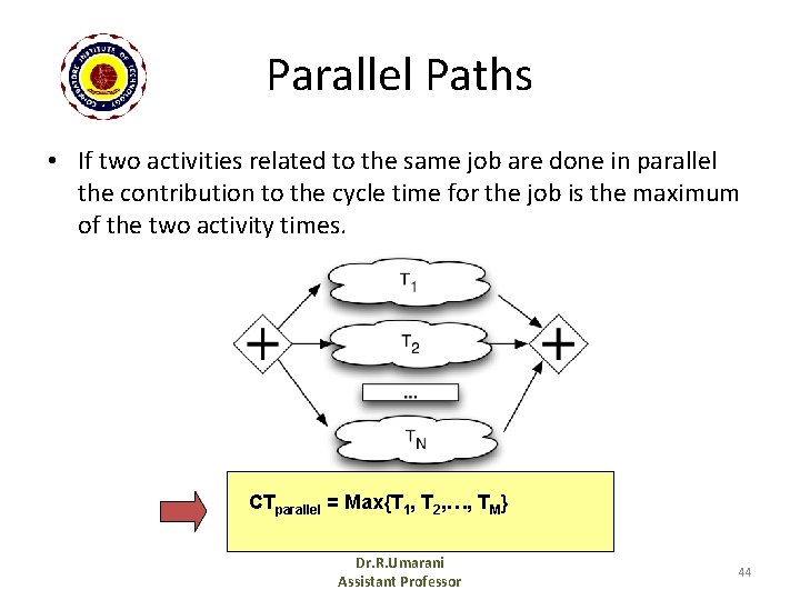 Parallel Paths • If two activities related to the same job are done in