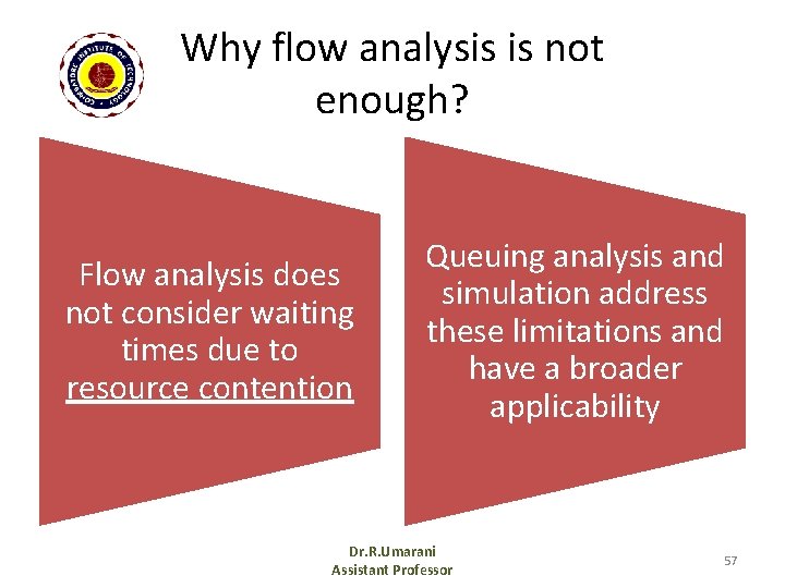 Why flow analysis is not enough? Flow analysis does not consider waiting times due