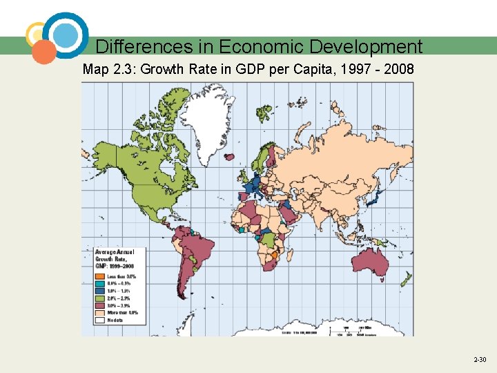 Differences in Economic Development Map 2. 3: Growth Rate in GDP per Capita, 1997