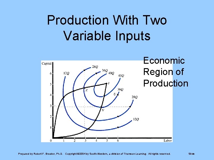 Production With Two Variable Inputs Economic Region of Production Prepared by Robert F. Brooker,