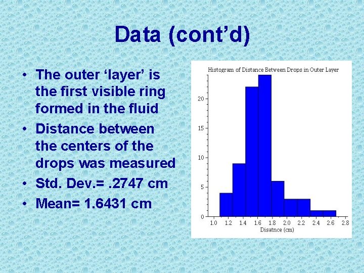 Data (cont’d) • The outer ‘layer’ is the first visible ring formed in the