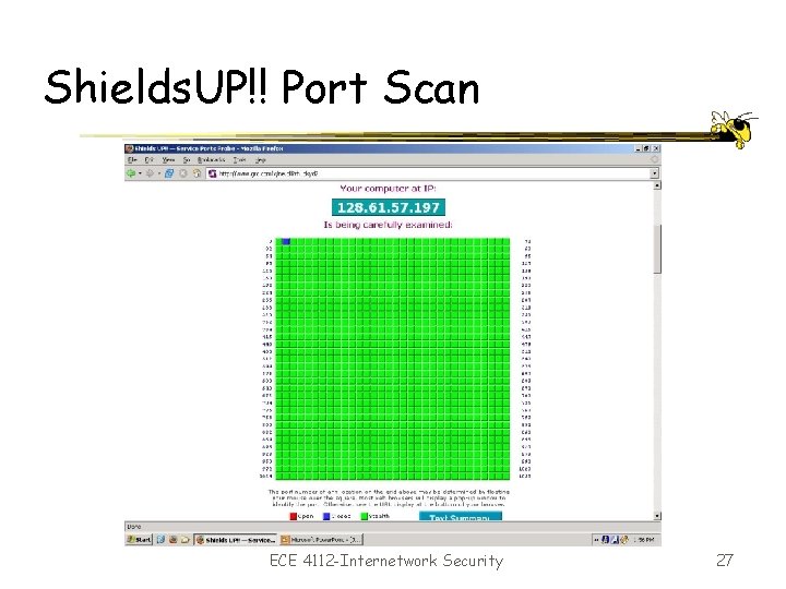 Shields. UP!! Port Scan ECE 4112 -Internetwork Security 27 