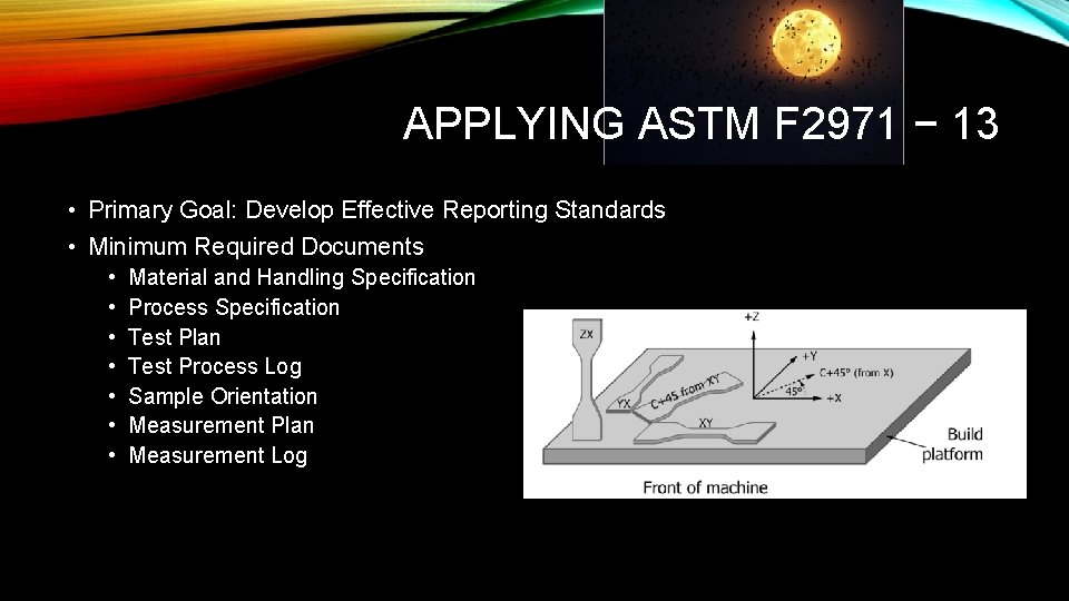 APPLYING ASTM F 2971 − 13 • Primary Goal: Develop Effective Reporting Standards •