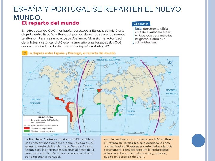 ESPAÑA Y PORTUGAL SE REPARTEN EL NUEVO MUNDO. 