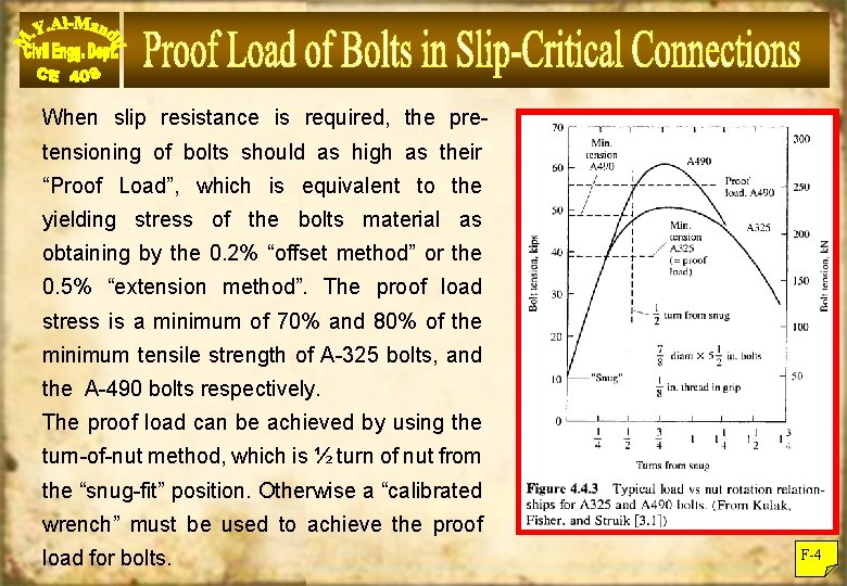 When slip resistance is required, the pretensioning of bolts should as high as their