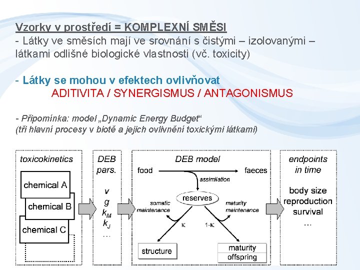 Vzorky v prostředí = KOMPLEXNÍ SMĚSI - Látky ve směsích mají ve srovnání s