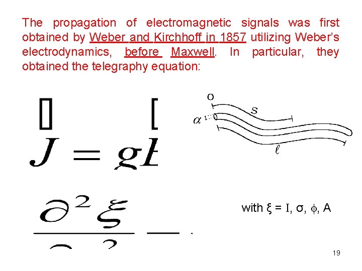 The propagation of electromagnetic signals was first obtained by Weber and Kirchhoff in 1857