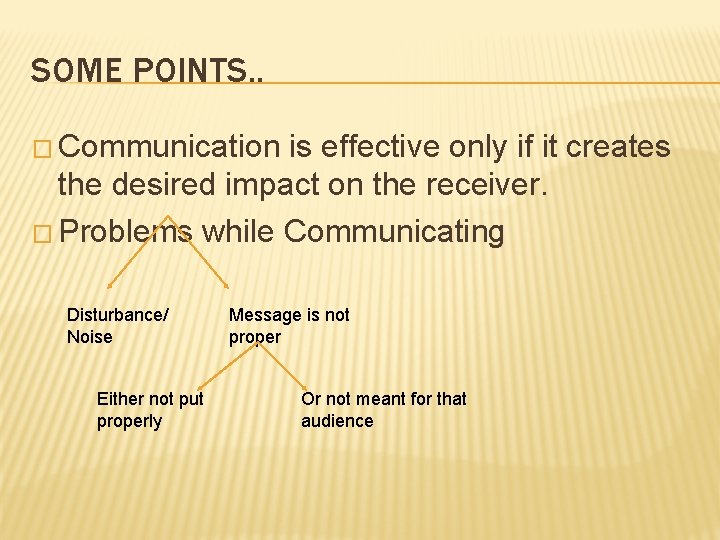 SOME POINTS. . � Communication is effective only if it creates the desired impact