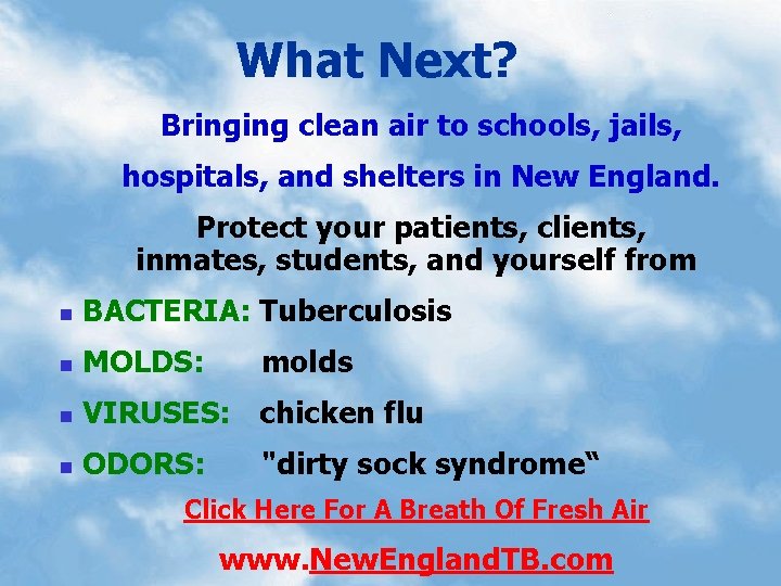 What Next? Bringing clean air to schools, jails, hospitals, and shelters in New England.