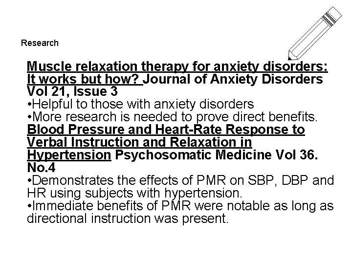 Research Muscle relaxation therapy for anxiety disorders: It works but how? Journal of Anxiety