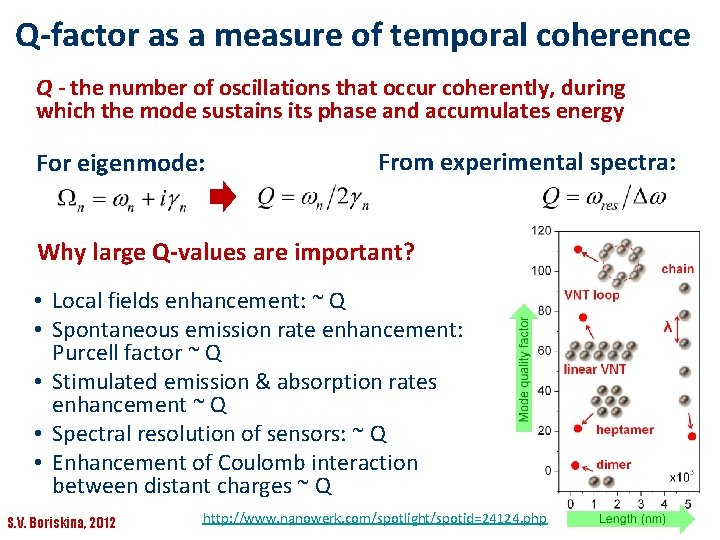 Q-factor as a measure of temporal coherence Q - the number of oscillations that Q-factor as a measure of temporal coherence Q - the number of oscillations that