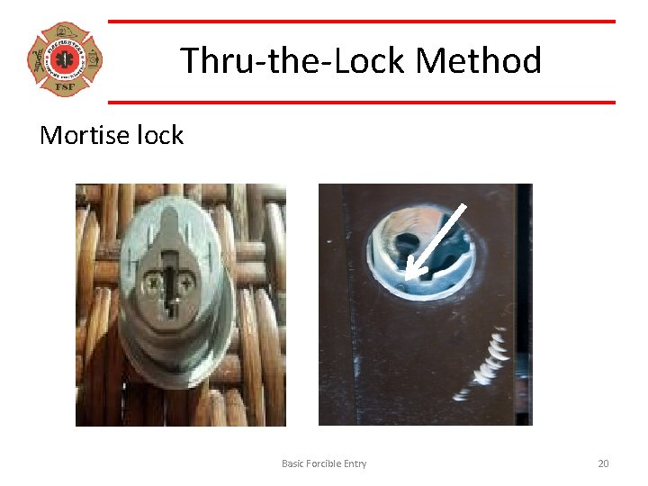 Thru-the-Lock Method Mortise lock Basic Forcible Entry 20 