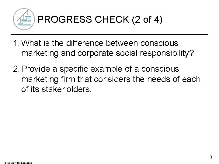 PROGRESS CHECK (2 of 4) 1. What is the difference between conscious marketing and
