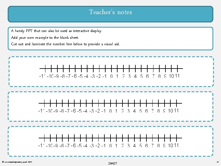 Teacher’s notes A handy PPT that can also be used as interactive display. Add