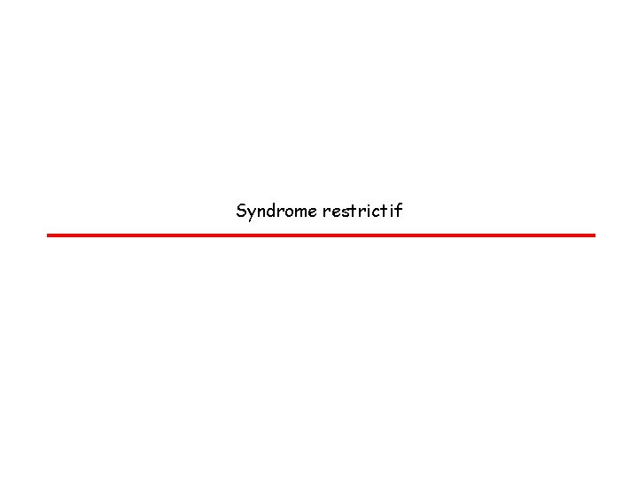 Syndrome restrictif 