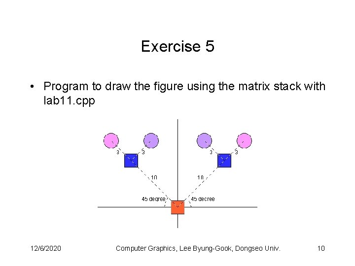 Exercise 5 • Program to draw the figure using the matrix stack with lab