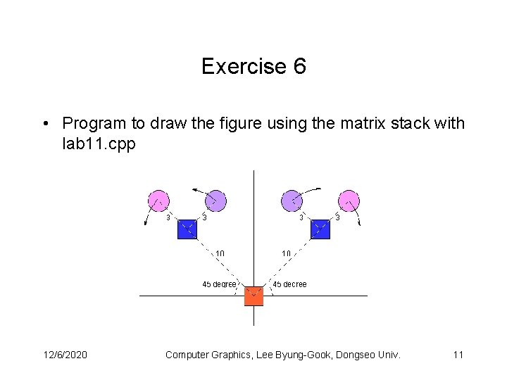 Exercise 6 • Program to draw the figure using the matrix stack with lab