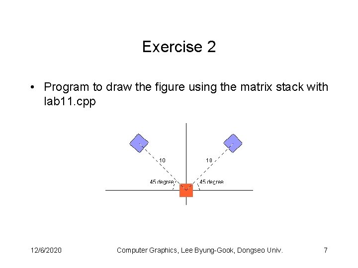 Exercise 2 • Program to draw the figure using the matrix stack with lab