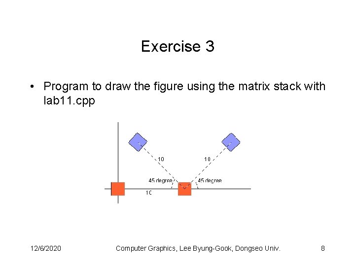 Exercise 3 • Program to draw the figure using the matrix stack with lab