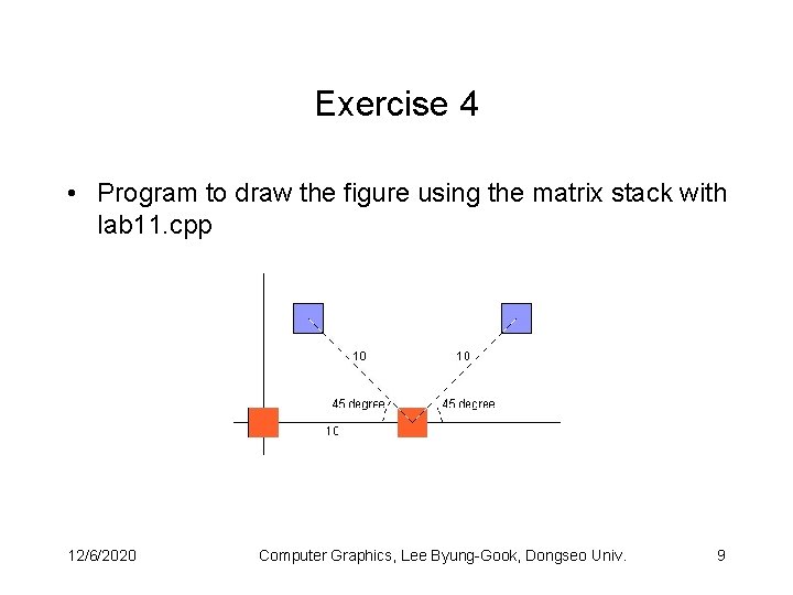 Exercise 4 • Program to draw the figure using the matrix stack with lab