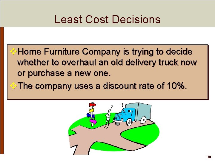 Least Cost Decisions v. Home Furniture Company is trying to decide whether to overhaul