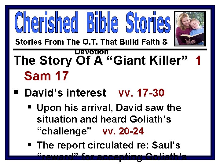 Stories From The O. T. That Build Faith & Devotion The Story Of A