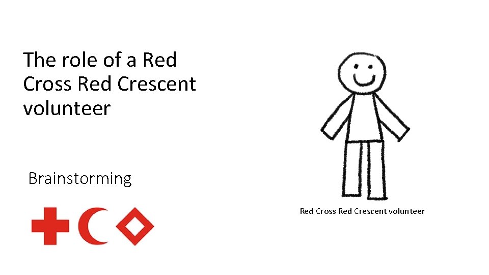 The role of a Red Cross Red Crescent volunteer Brainstorming Red Cross Red Crescent