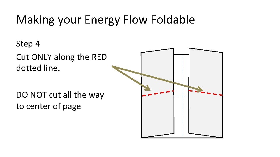 Making your Energy Flow Foldable Step 4 Cut ONLY along the RED dotted line.