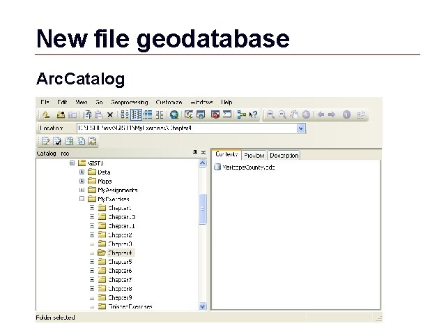 New file geodatabase Arc. Catalog GIS 43 