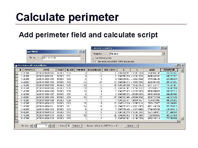 Calculate perimeter Add perimeter field and calculate script GIS 68 