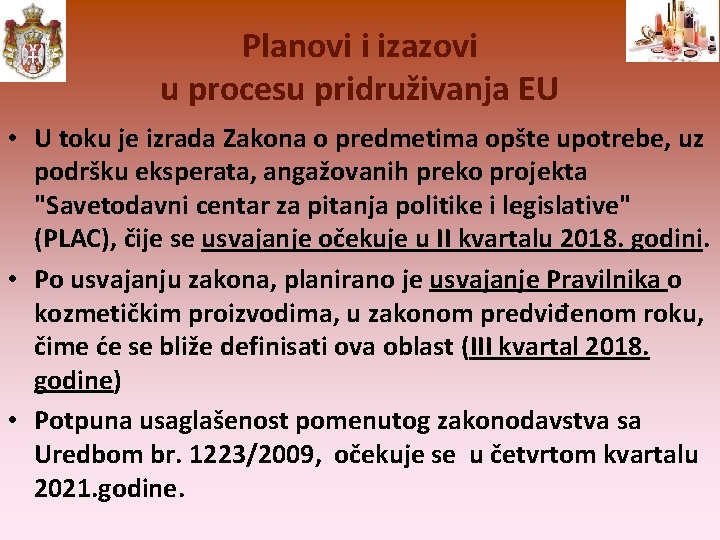 Planovi i izazovi u procesu pridruživanja EU • U tоku је izrаdа Zаkоnа о