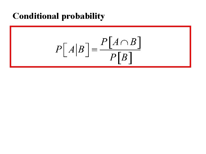 Conditional probability 