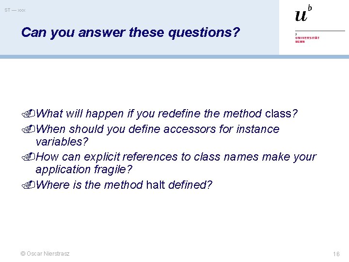 ST — xxx Can you answer these questions? What will happen if you redefine