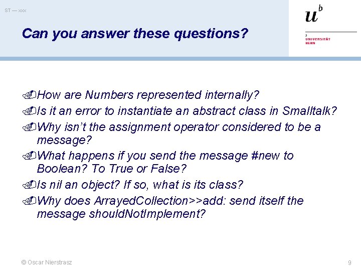 ST — xxx Can you answer these questions? How are Numbers represented internally? Is