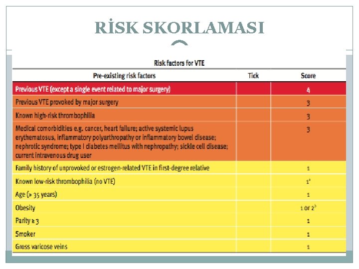 RİSK SKORLAMASI 