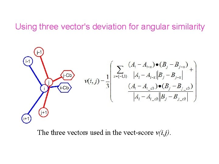 Using three vector's deviation for angular similarity The three vectors used in the vect-score