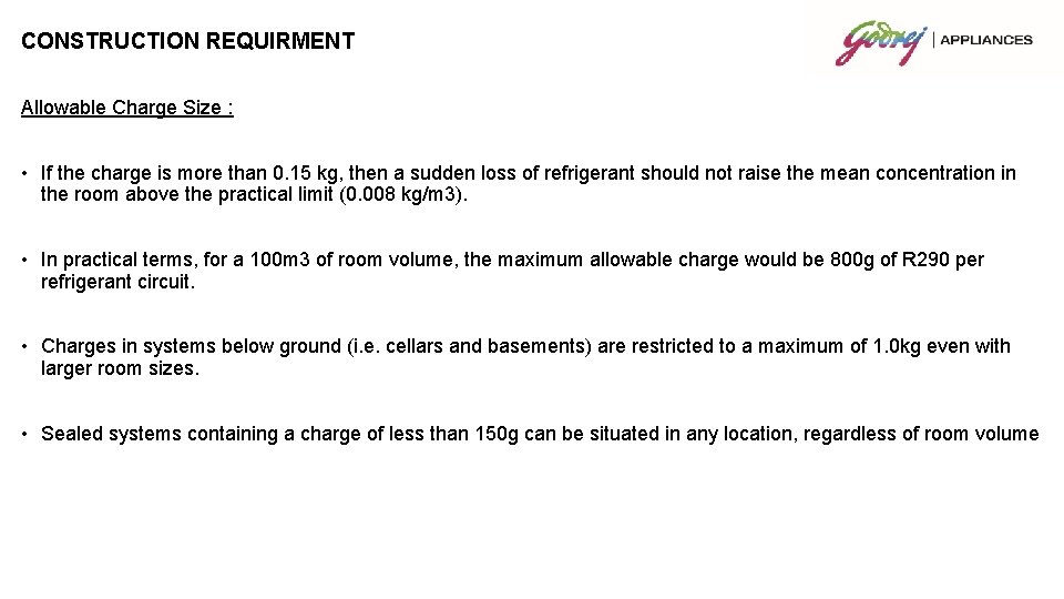 Building design for the introduction of flammable refrigerants