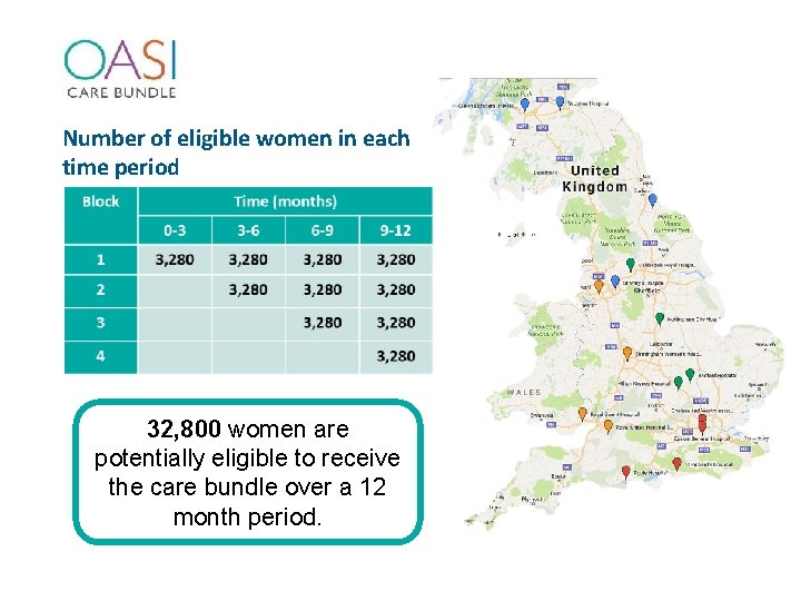 Number of eligible women in each time period 32, 800 women are potentially eligible