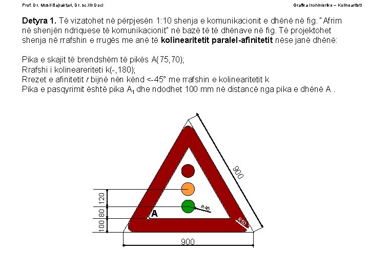 Prof. Dr. Musli Bajraktari, Dr. sc. Ilir Doci Grafika Inxhinierike – Kolineariteti Detyra 1.