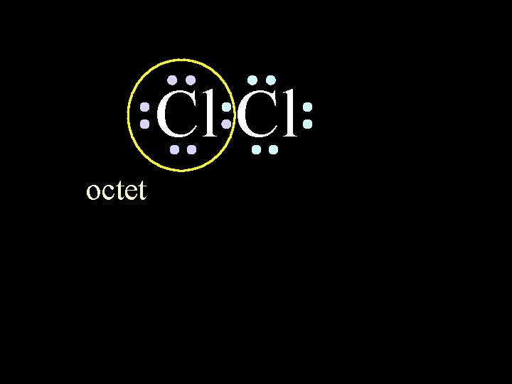 Cl Cl octet circle the electrons for each atom that completes their octets 