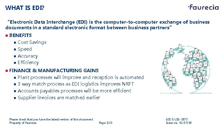 WHAT IS EDI? “Electronic Data Interchange (EDI) is the computer-to-computer exchange of business documents